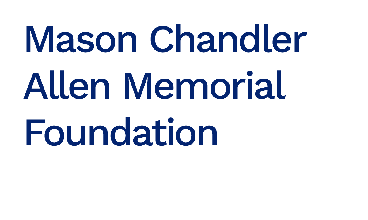 Blue text on a light gray background reads: Mason Chandler Allen Memorial Foundation.