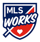 MLS WORKS logo featuring a blue, red, and white shield with MLS WORKS text and a small heart at the bottom.