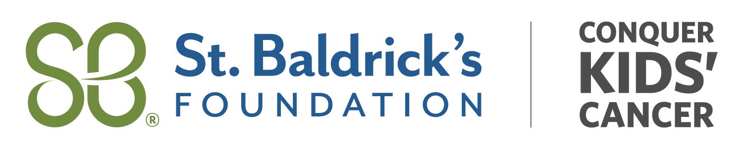 St. Baldrick’s Foundation logo with a green abstract icon and the text “St. Baldrick’s Foundation” beside “Conquer Kids’ Cancer” in bold black letters.