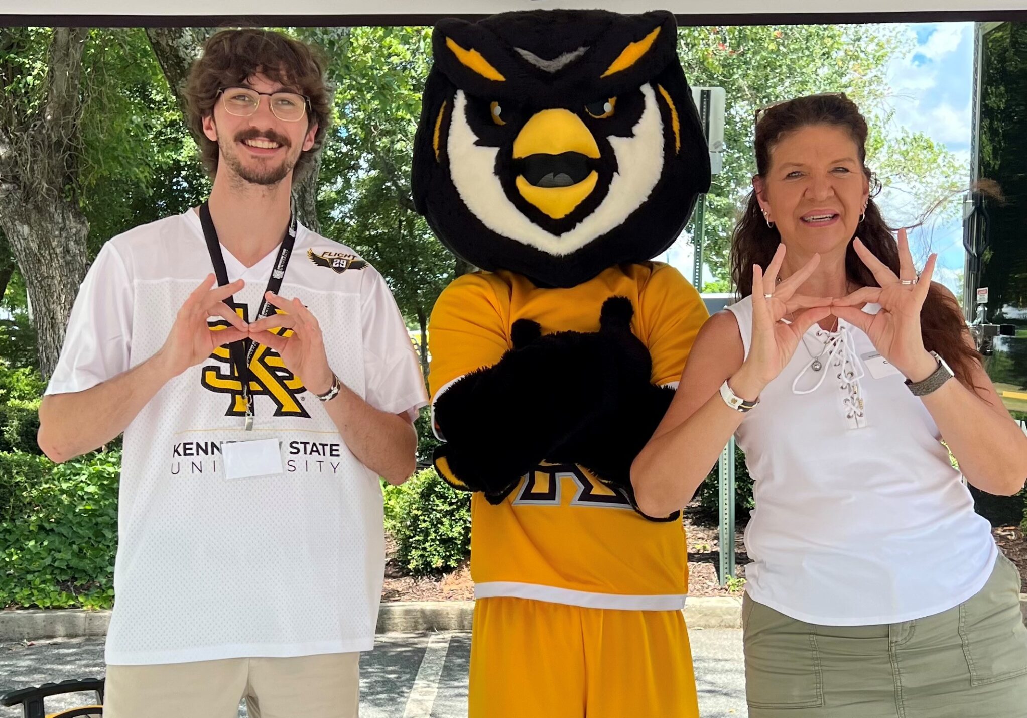 Corey Hill with Kennesaw State Owl